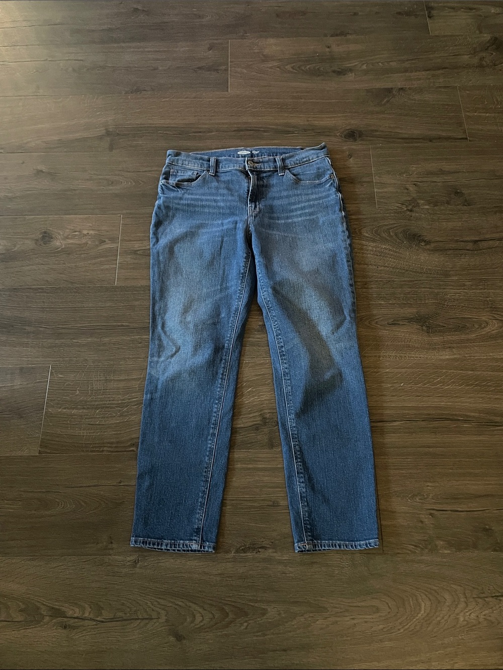 Women's Old Navy Blue Denim Boyfriend Mid-Rise Jeans, Size 8